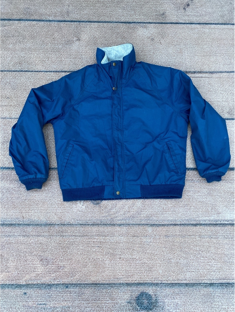 Gore-tex fleece lined bomber jacket vintage 80's Peak Value REI Co-op large blue